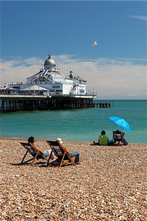 Beach and pier, Eastbourne, East Sussex, England, United Kingdom, Europe Stock Photo - Rights-Managed, Code: 841-07202582