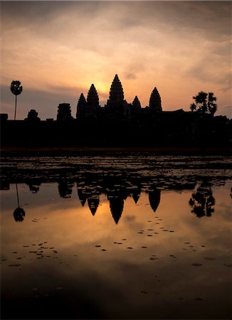 silhouette outdoor - Sunrise over Angkor Wat, Angkor, UNESCO World Heritage Site, Siem Reap, Cambodia, Indochina, Southeast Asia, Asia Stock Photo - Rights-Managed, Code: 841-07202631