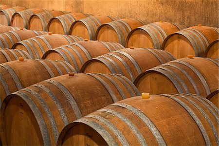 The wooden wine barrels used to age the wine at Gitton Pere et Fils in Sancerre, Cher, Centre, France, Europe Stock Photo - Rights-Managed, Code: 841-07202663