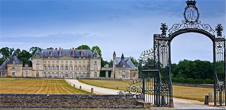 Chateau de Montgeoffroy, 18th Century manor house, by architect Jean-Benoit-Vincent Barre, near Angers, France Stock Photo - Rights-Managed, Code: 841-07354908