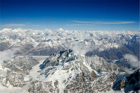 Karokoram mountains with K2 aerial view from an airplane, North Pakistan Foto de stock - Con derechos protegidos, Código: 841-07354919