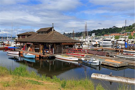 seattle - Center for Wooden Boats, Lake Union Park, Seattle, Washington State, United States of America, North America Photographie de stock - Rights-Managed, Code: 841-07355110