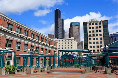 subway track - International District Metro Station, Seattle, Washington State, United States of America, North America Photographie de stock - Rights-Managed, Code: 841-07355111