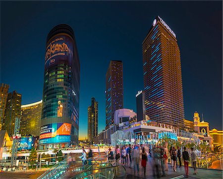 The Cosmopolitan on right and CityCenter on left, The Strip, Las Vegas, Nevada, United States of America, North America Photographie de stock - Rights-Managed, Code: 841-07355233