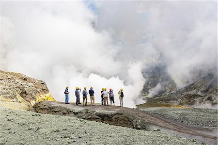 Visitors at an active andesite stratovolcano on White Island, North Island, New Zealand, Pacific Stock Photo - Rights-Managed, Code: 841-07457058