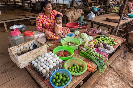 Local market in the village of Angkor Ban, on the banks of the Mekong River, Battambang Province, Cambodia, Indochina, Southeast Asia, Asia Stock Photo - Rights-Managed, Code: 841-07457064