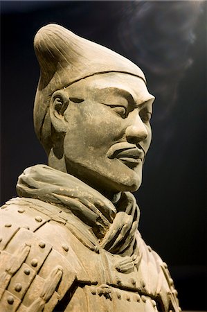 Terracotta warrior on display in the Shaanxi History Museum, Xian, China Stock Photo - Rights-Managed, Code: 841-07457181