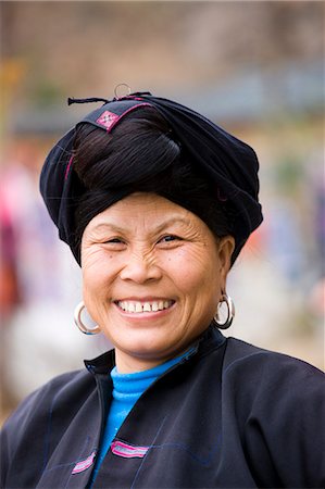 Woman from Yao minority nationality with traditional long hair according to folk custom, Ping An, Guilin, China Stock Photo - Rights-Managed, Code: 841-07457200