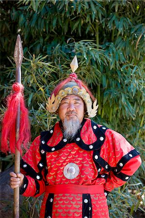 simsearch:841-05796515,k - Man dressed in Mongolian Warrior costume at The Great Wall of China, Mutianyu, north of Beijing Stock Photo - Rights-Managed, Code: 841-07457221