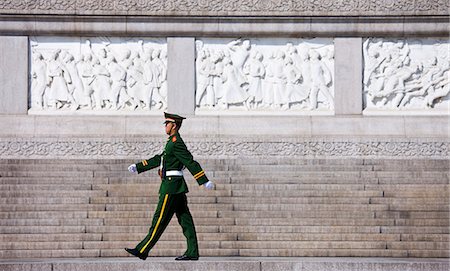 patrolling - Military policeman in Tian'an Men Square, Beijing, China Stock Photo - Rights-Managed, Code: 841-07457264