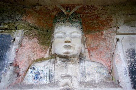 Buddha of Great Sunlight, the Chief Buddha, Dazu rock carvings, Mount Baoding, near Chongqing, China Foto de stock - Con derechos protegidos, Código: 841-07457271