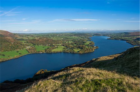 Lake Ullswater from Hallin Fell, Lake District National Park, Cumbria, England, United Kingdom, Europe Stock Photo - Rights-Managed, Code: 841-07457365