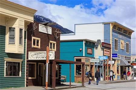 small town america - Broadway Street, Skagway, Alaska, United States of America, North America Stock Photo - Rights-Managed, Code: 841-07457497