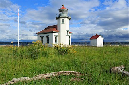 estado de washington - Point Wilson Lighthouse, Vashon Island, Tacoma, Washington State, United States of America, North America Foto de stock - Con derechos protegidos, Código: 841-07457492