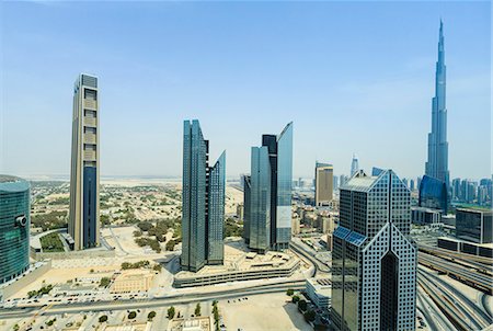 Burj Khalifa and city skyline, Dubai, United Arab Emirates, Middle East Stock Photo - Rights-Managed, Code: 841-07457556