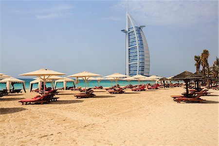 dubai - Burj Al Arab and Jumeirah beach, Dubai, United Arab Emirates, Middle East Foto de stock - Con derechos protegidos, Código: 841-07457553
