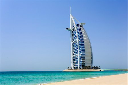 dubai - Burj Al Arab Hotel, Jumeirah Beach, Dubai, United Arab Emirates, Middle East Stock Photo - Rights-Managed, Code: 841-07457571