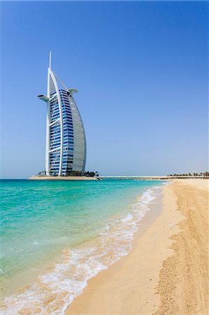 dubai - Burj Al Arab Hotel, Jumeirah Beach, Dubai, United Arab Emirates, Middle East Stock Photo - Rights-Managed, Code: 841-07457572