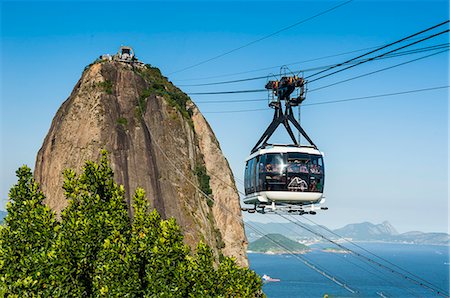 Famous cable car leading up to the Sugarloaf in Rio de Janeiro, Brazil, South America Stock Photo - Rights-Managed, Code: 841-07457649