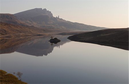 rock formation in scotland - The Storr reflected in the calm waters of Loch Fada, Trotternish, Isle of Skye, Scotland, United Kingdom, Europe Stock Photo - Rights-Managed, Code: 841-07457781