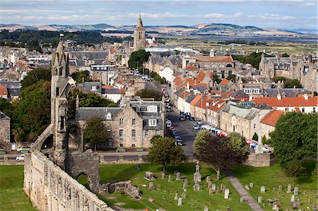 people scotland - St. Andrews from St. Rules Tower at St. Andrews Cathedral, St. Andrews, Fife, Scotland, United Kingdom, Europe Stock Photo - Rights-Managed, Code: 841-07457820