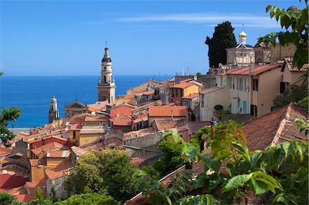 france - View over old town and port, Menton, Provence-Alpes-Cote d'Azur, Provence, France, Mediterranean, Europe Photographie de stock - Rights-Managed, Code: 841-07457834