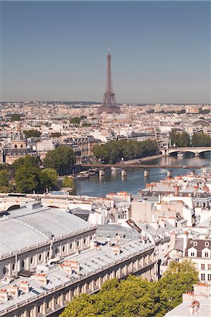 Looking over the rooftops of Paris to the Eiffel Tower, Paris, France, Europe Stock Photo - Rights-Managed, Code: 841-07457920