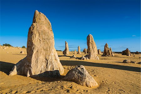 sparse places - The Pinnacles limestone formations at sunset in Nambung National Park, Western Australia, Australia, Pacific Stock Photo - Rights-Managed, Code: 841-07524014