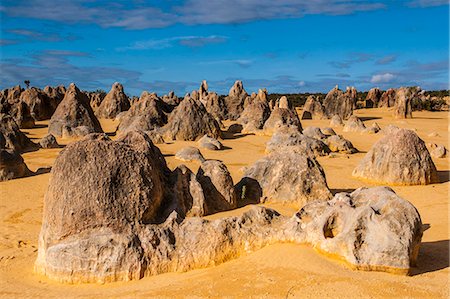 simsearch:841-06448295,k - The Pinnacles limestone formations at sunset in Nambung National Park, Western Australia, Australia, Pacific Stock Photo - Rights-Managed, Code: 841-07524016