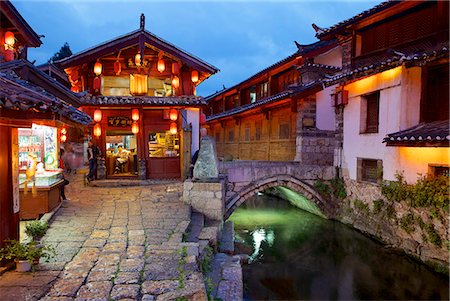 Twilight in the Old Town, Lijiang, UNESCO World Heritage Site, Yunnan Province, China, Asia Photographie de stock - Rights-Managed, Code: 841-07524078