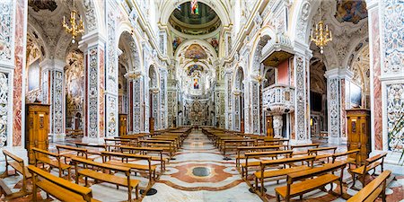 palermo - Interior of The Church of Saint Mary of Gesu (Chiesa del Gesu) (Casa Professa), Palermo, Sicily, Italy, Europe Foto de stock - Con derechos protegidos, Código: 841-07523260