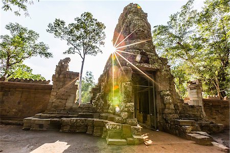 ruin not illustration not monochrome - West gate at Ta Prohm Temple (Rajavihara), Angkor, UNESCO World Heritage Site, Siem Reap Province, Cambodia, Indochina, Southeast Asia, Asia Stock Photo - Rights-Managed, Code: 841-07523343