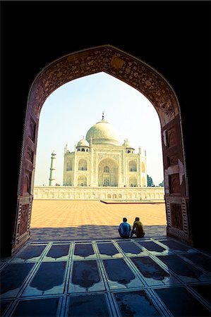 silhouette famous building - Taj Mahal, UNESCO World Heritage Site, Agra, Uttar Pradesh, India, Asia Photographie de stock - Rights-Managed, Code: 841-07523409