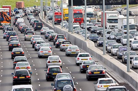 Traffic congestion of cars and lorries travelling in both directions on M25 motorway, London, United Kingdom Stock Photo - Rights-Managed, Code: 841-07523509