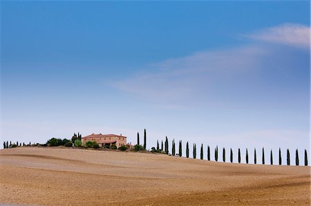 Typical Tuscan farmhouse and landscape in Val D'Orcia, Tuscany, Italy Stock Photo - Rights-Managed, Code: 841-07523667