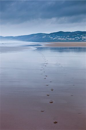 simsearch:841-07540681,k - Footprints in the sand at Woolacombe, North Devon, UK Stock Photo - Rights-Managed, Code: 841-07540405