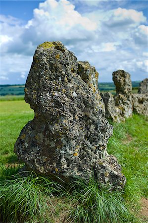 The Rollright Stones monument ancient stone circle, the King's Men, at Little Rollright in The Cotswolds, Oxfordshire, UK Photographie de stock - Rights-Managed, Code: 841-07540491