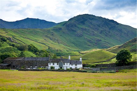 england cottage not people not london not scotland not wales not northern ireland not ireland - Fell Foot Farm in Little Langdale Valley at Langdale Pass surrounded by Langdale Pikes in the Lake District National Park, Cumbria, UK Stock Photo - Rights-Managed, Code: 841-07540511