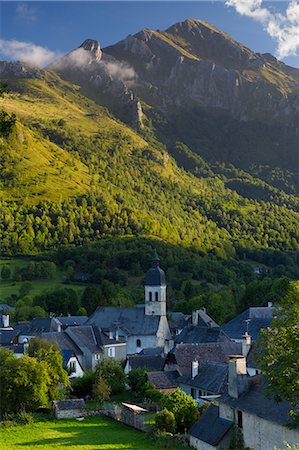 Arrens Commune and the Chapel of Pouey-Laun in Val D'Azun, in the Pyrenees National Park, France Stock Photo - Rights-Managed, Code: 841-07540727