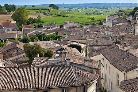 Rooftops of St Emilion from L'Eglise Monolithe in the Bordeaux region of France Stock Photo - Rights-Managed, Code: 841-07540886