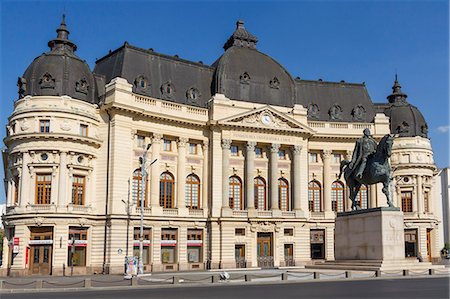 University Library and King Carol I, Calea Victoriei, Bucharest, Romania, Europe Stock Photo - Rights-Managed, Code: 841-07540940