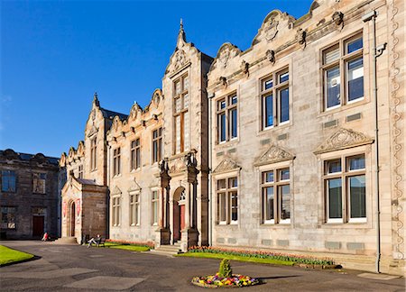 scotland not people - St. Salvator's Hall College entrance, St. Andrews University, St. Andrews, Fife, Scotland, United Kingdom, Europe Stock Photo - Rights-Managed, Code: 841-07540967