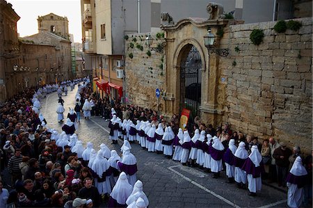 Procession on Good Friday, Enna, Sicily, Italy, Europe Stock Photo - Rights-Managed, Code: 841-07541025