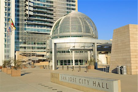 prefeitura do município - San Jose City Hall, San Jose, California, United States of America, North America Foto de stock - Direito Controlado, Número: 841-07541062