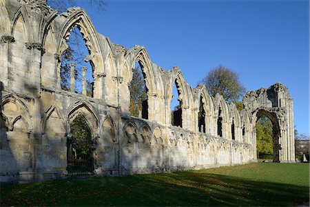 Ruins of St. Mary's Benedictine Abbey, Museum Gardens, York, Yorkshire, England, United Kingdom, Europe Stock Photo - Rights-Managed, Code: 841-07541075