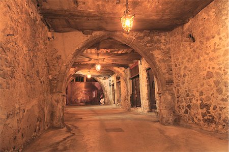 Rue Obscure (Dark Passage) datring from the 13th century, Villefranche sur Mer, Cote d'Azur, French Riviera, Provence, France, Europe Stock Photo - Rights-Managed, Code: 841-07541107