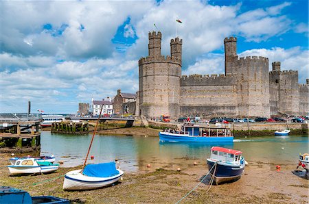 Caernarfon Castle, UNESCO World Heritage Site, Caernarfon, Gwynedd, Wales, United Kingdom, Europe Stock Photo - Rights-Managed, Code: 841-07541126