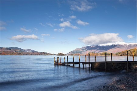 pier water - A jetty at the edge of Derwent Water in the Lake District National Park, Cumbria, England, United Kingdom, Europe Stock Photo - Rights-Managed, Code: 841-07541164