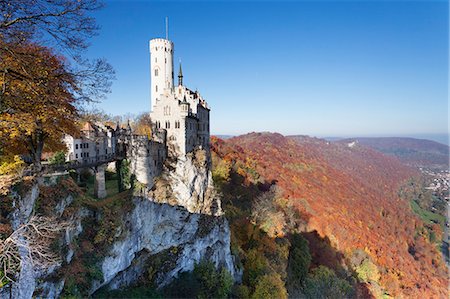 Lichtenstein Castle in autumn, Swabian Alb, Baden Wurttemberg, Germany, Europe Stock Photo - Rights-Managed, Code: 841-07589864