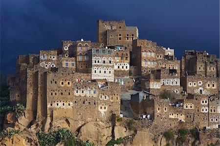 Al Hajjarah village, Djebel Haraz, Yemen, Middle East Foto de stock - Con derechos protegidos, Código: 841-07590071